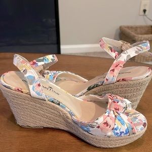 Montego Bay Club floral platform wedges